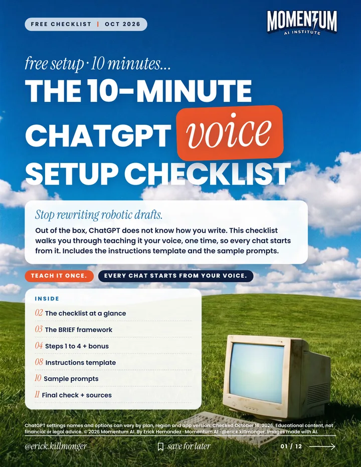 Cover of The 10-Minute ChatGPT Voice Setup Checklist